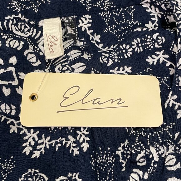 NWT ELAN "Charli" Mini Dress Bell Sleeve Tiered Paisley Navy Woman Size XL - Picture 7 of 9